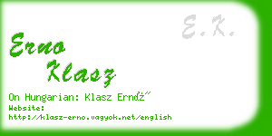 erno klasz business card
